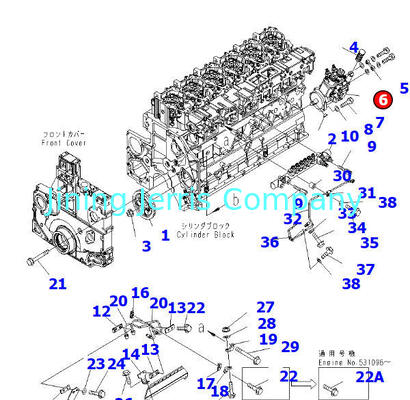 Engine Fuel Pump Diesel Pump Assembly 6261-71-1111 for KOMATSU HM350 HM400 SAA6D140E WA500